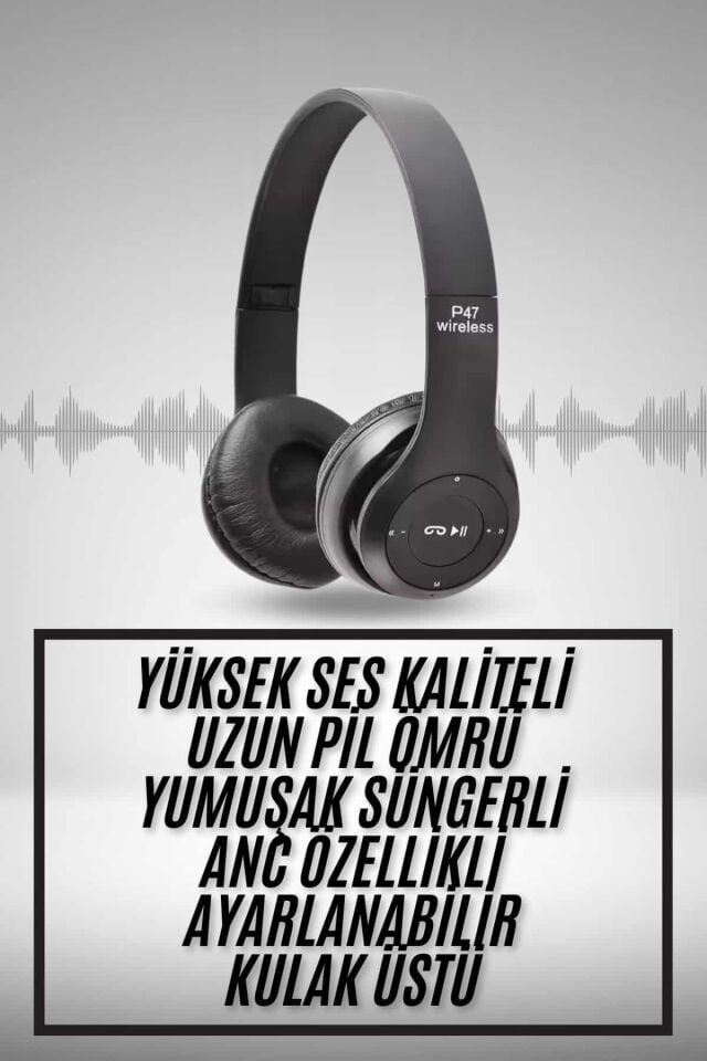 Kulak Üstü Bluetooth Kulaklık Yüksek Ses Kaliteli Ayarlanabilir - Lisinya