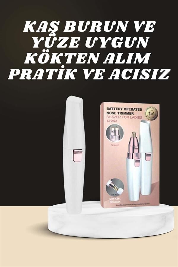 Kulak Burun ve Yüz Epilasyon Aleti ve Yüz Masaj Aleti İkili Cilt Bakım Seti - Lisinya