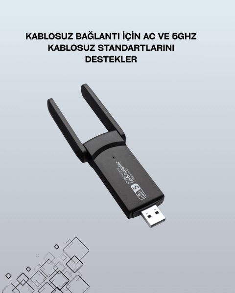 USB 3.0 Wireless Adaptör – 2.4GHz & 5GHz Destekli