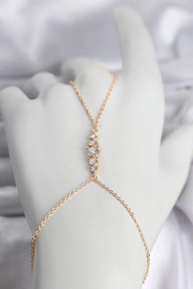Pirinç Gold Renk Zirkon Taşlı Kadın Şahmeran - Lisinya