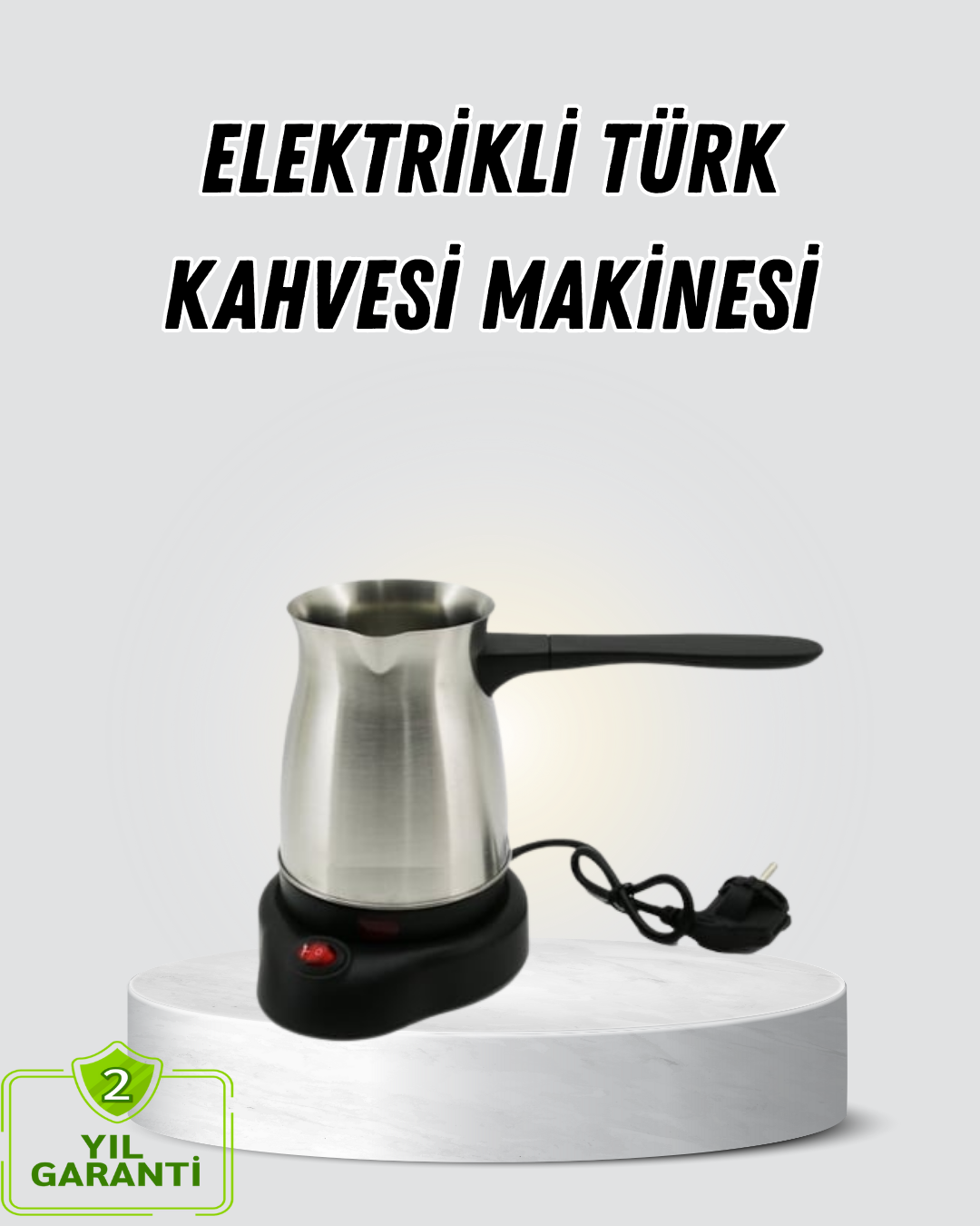 800W Paslanmaz Elektrikli Cezve Gizli Rezistans ve Ergonomik Kulp - Lisinya