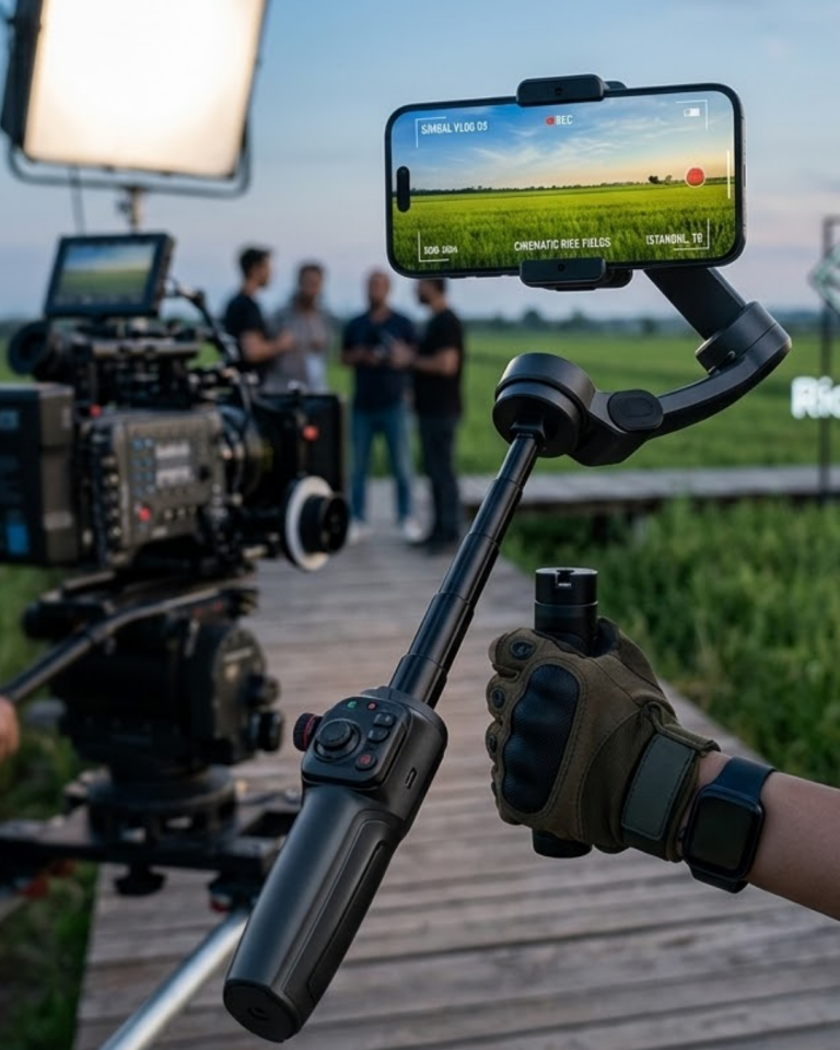 Profesyonel Telefon Video Sabitleyici Gimbal Stabilizer Vlog Aparatı - Lisinya