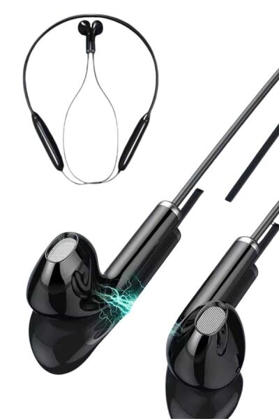 Kablolu Kulak İçi Bluetooth Kulaklık 60 Saat ANC Özellikli Boyun Bantlı