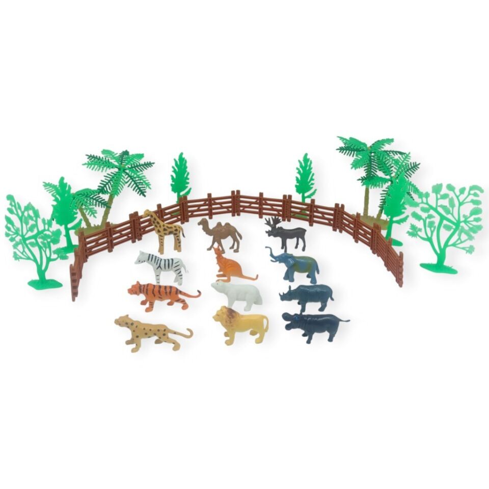 Hayvan Figürleri - Aksesuarlı Vahşi Hayvanlar Seti  - Mini Set 30 Parça (Lisinya)