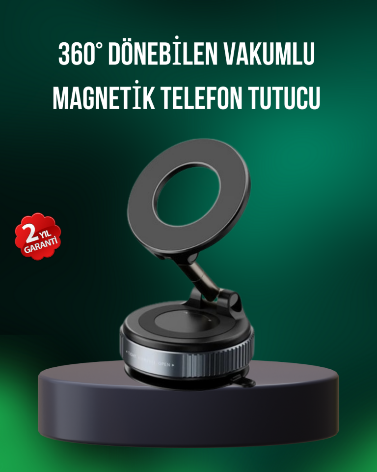 Alüminyum Gövdeli Manyetik Araç İçi Telefon Tutucu - Lisinya