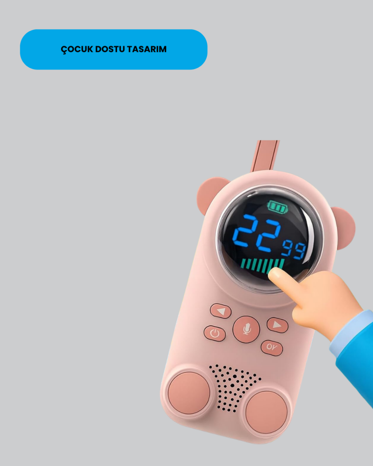 LCD Ekranlı Bebek Telsizi – İki Yönlü Ses, Uzun Menzil, Çocuk Dostu Tasarım - Lisinya