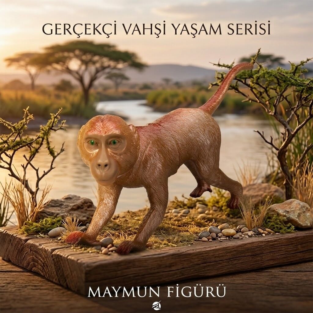 Yumuşak Soft Sesli Vahşi Hayvanlar Dünyası 27 cm - Maymun (Lisinya)