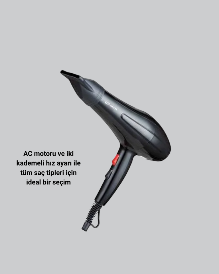 Profesyonel Saç Kurutma Makinesi – AC Motor, Soğuk Üfleme, 2 Hız Kademesi - Lisinya
