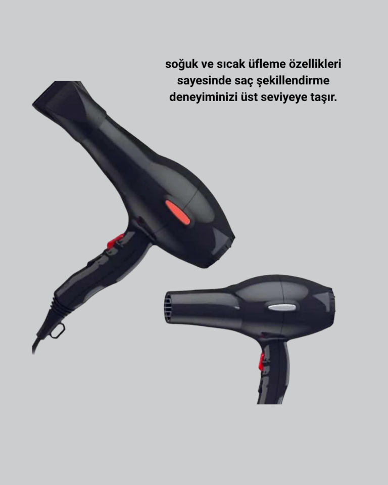 Profesyonel Saç Kurutma Makinesi – AC Motor, Soğuk Üfleme, 2 Hız Kademesi - Lisinya
