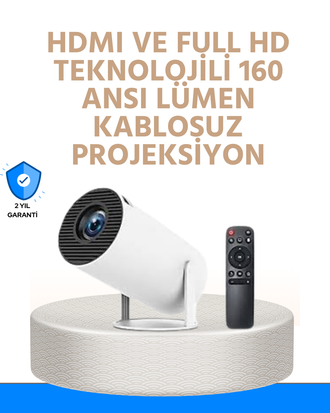 Kablosuz ve Kablolu Bağlantı Seçenekli Ev Tipi Projeksiyon - Lisinya