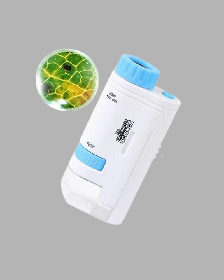 Taşınabilir Mini Mikroskop LED Işıklı 80X–200X Büyütmeli ve Odak Ayarlı - Lisinya