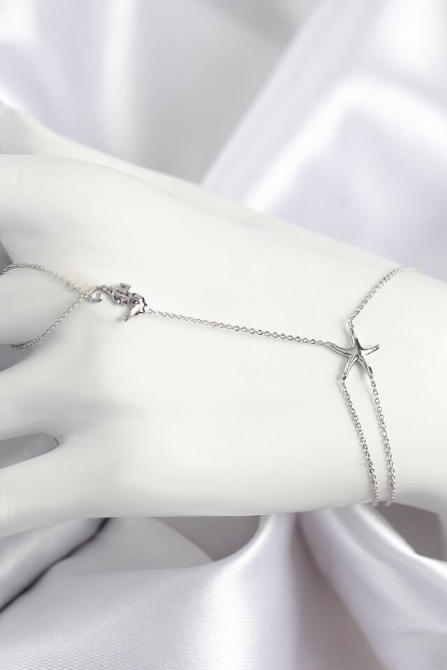 Pirinç Zirkon Taşlı Deniz Atı Ve Yıldız Model Gümüş Renk Şahmeran - Lisinya