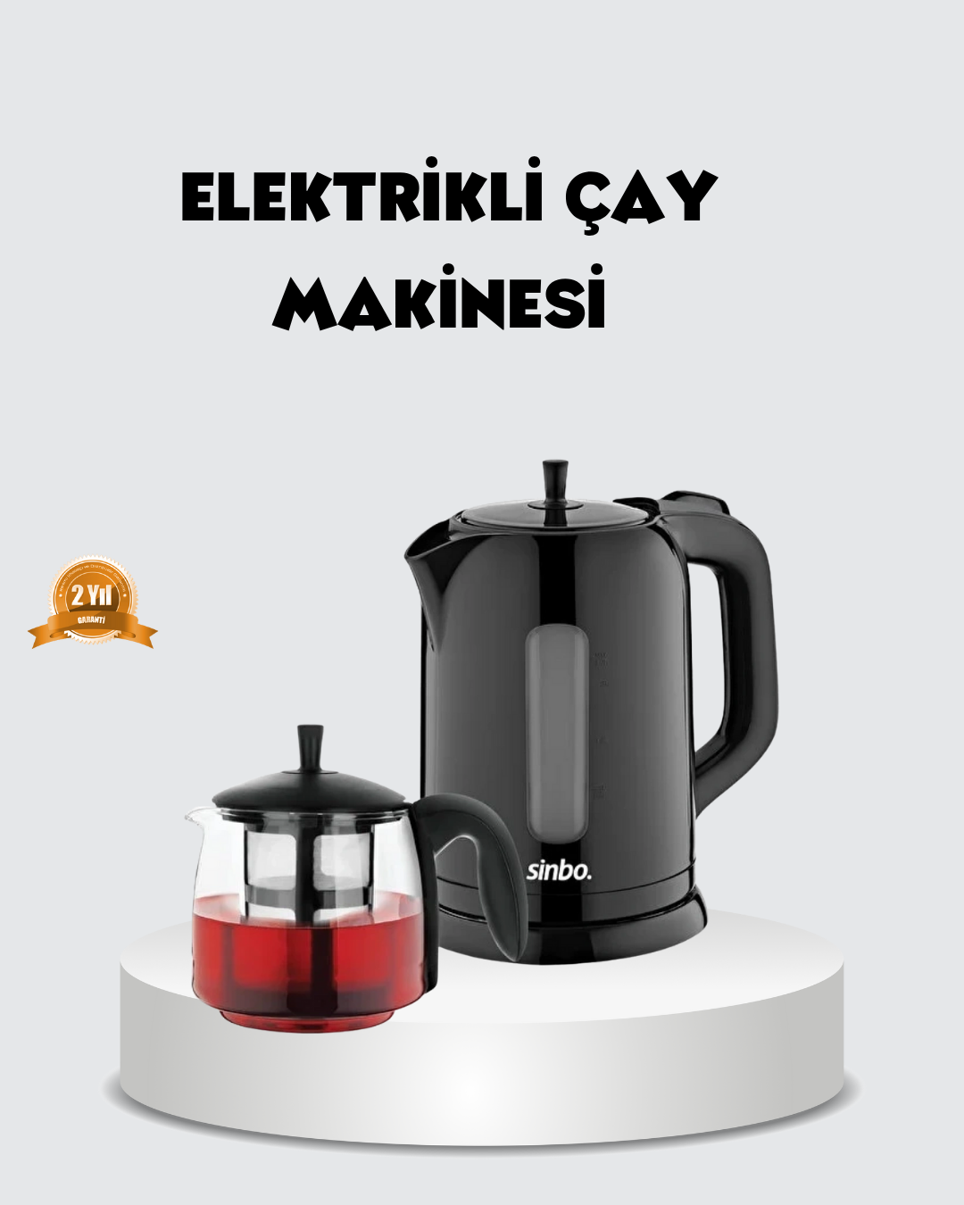 Çaycı Cam Demlikli 1800W Güçlü ve Sıcak Tutmalı Elektrikli Çay Makinesi - Lisinya