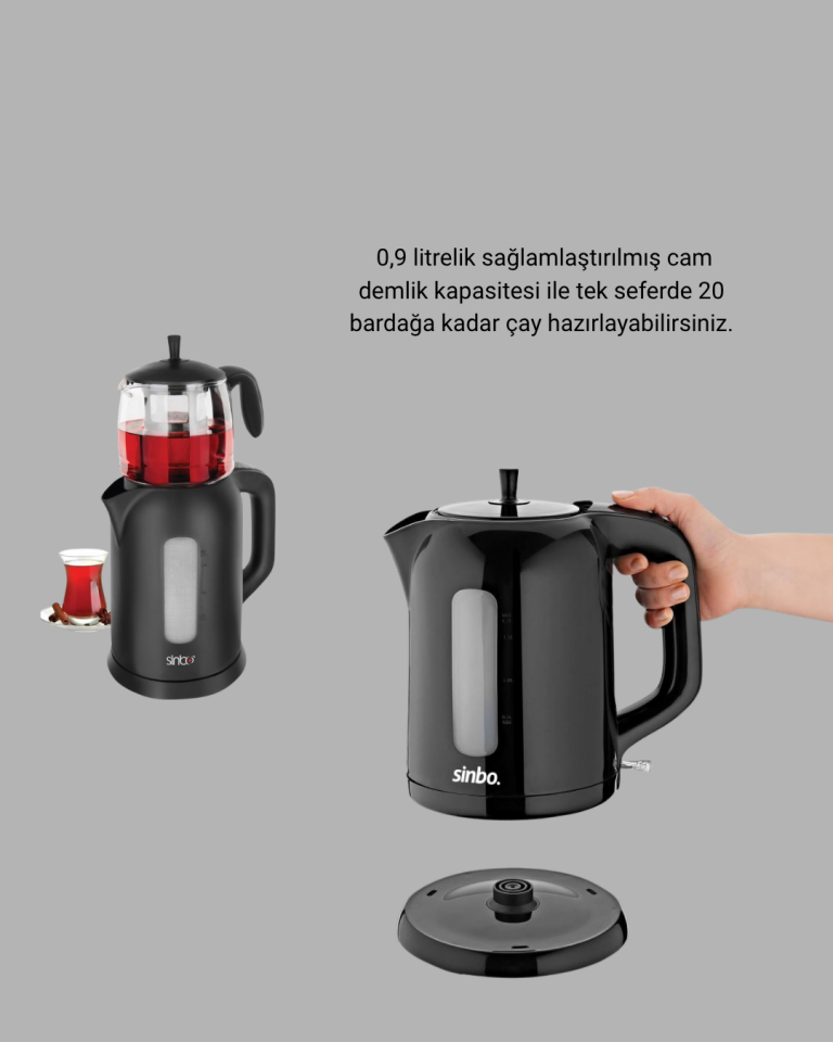 Çaycı Cam Demlikli 1800W Güçlü ve Sıcak Tutmalı Elektrikli Çay Makinesi - Lisinya