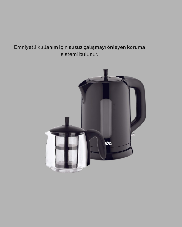 Çaycı Cam Demlikli 1800W Güçlü ve Sıcak Tutmalı Elektrikli Çay Makinesi - Lisinya