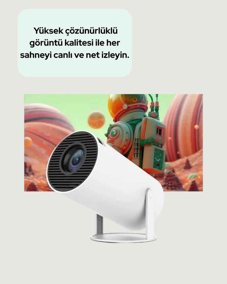 Ultra Pro Full HD ve 4K Destekli 130 İnç Projeksiyon Cihazı - Lisinya