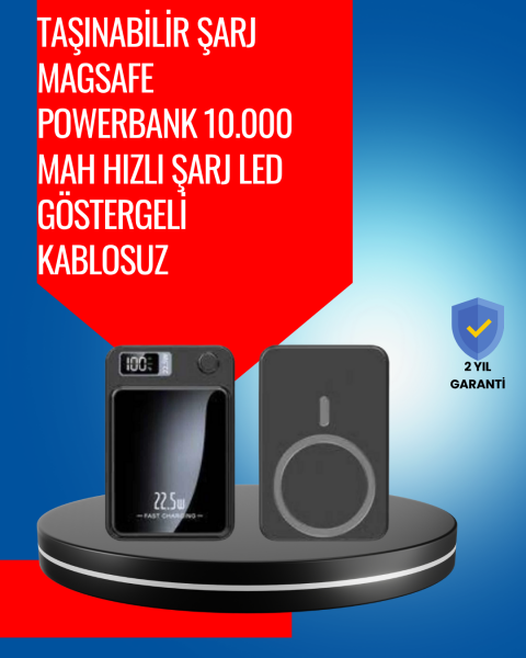 Alüminyum Alaşımlı, 20W PD Hızlı Şarj ve Manyetik Kablosuz Powerbank