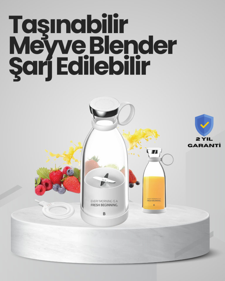 Pembe ve Beyaz Renk Seçenekli Mini Boy Meyve Sıkıcı - Lisinya