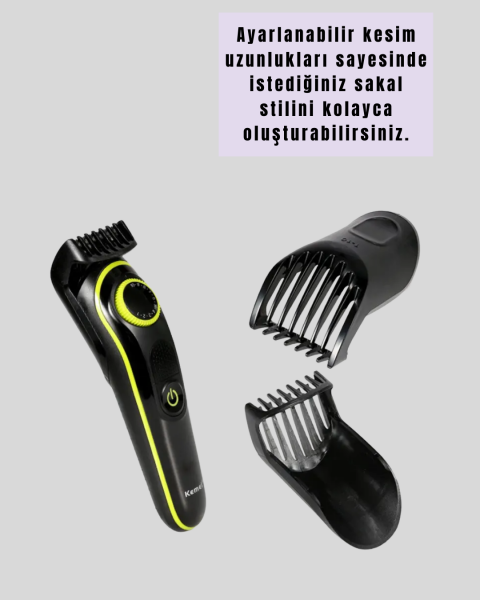 Uzun Pil Ömürlü LED Göstergeli Erkek Bakım Seti 5-in-1 Saç Sakal Tıraş Makinesi - Lisinya