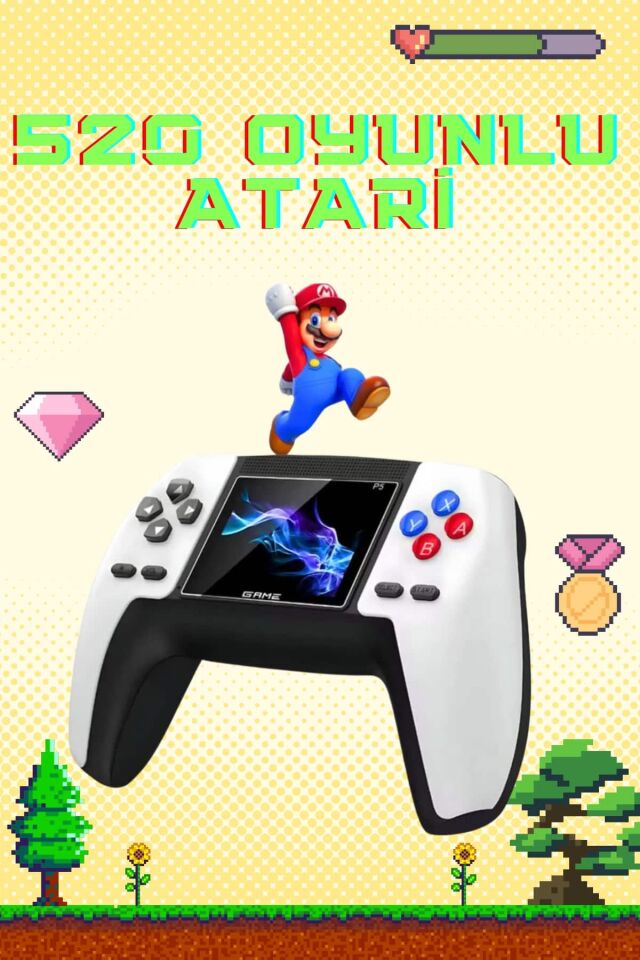 Retro Konsol P5 Uyumlu Taşınabilir 520 Oyunlu Kablosuz Game Stick - Lisinya