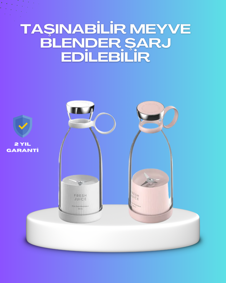 Çevre Dostu Cam Gövdeli Kablosuz Smoothie Blender - Lisinya
