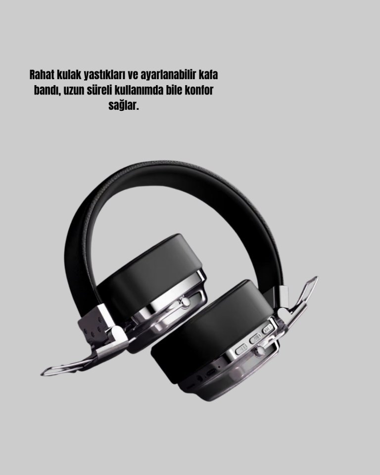 YamanHobi Kablosuz Bluetooth Kulak Üstü Kulaklık Katlanabilir Mikrofonlu