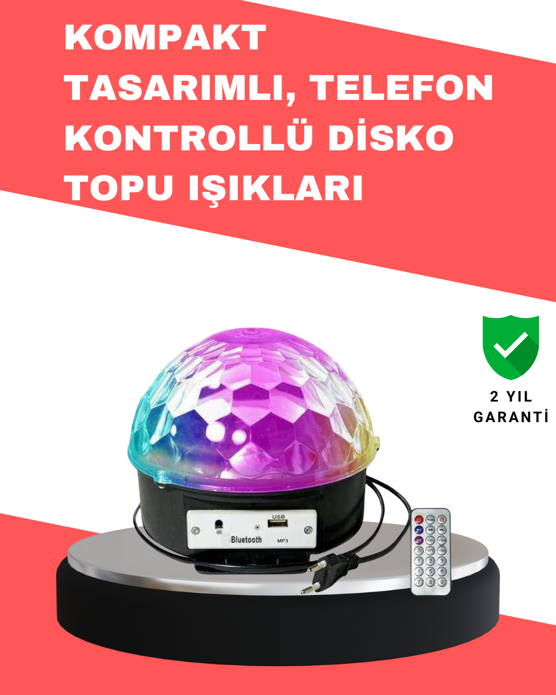 Çok Renkli LED Masaüstü Disko Topu Parti Aydınlatma Cihazı - Lisinya