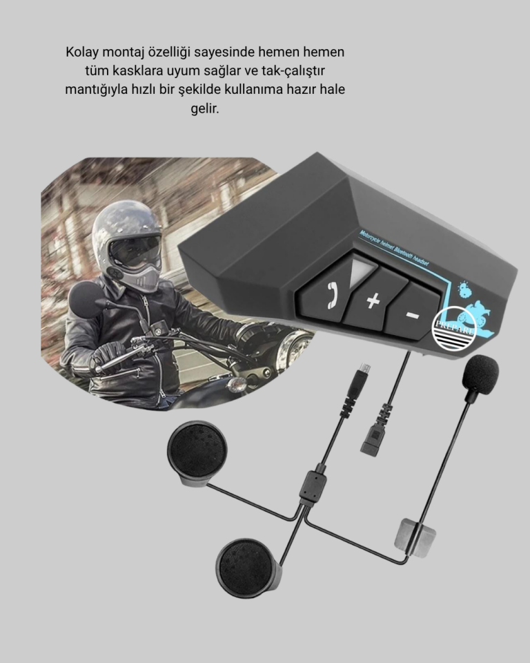 BT22 Kask Bluetooth Kulaklık 5.0 Gürültü Engelleyici ve Eller Serbest Kullanım - Lisinya