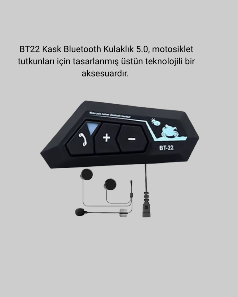 BT22 Kask Bluetooth Kulaklık 5.0 Gürültü Engelleyici ve Eller Serbest Kullanım - Lisinya