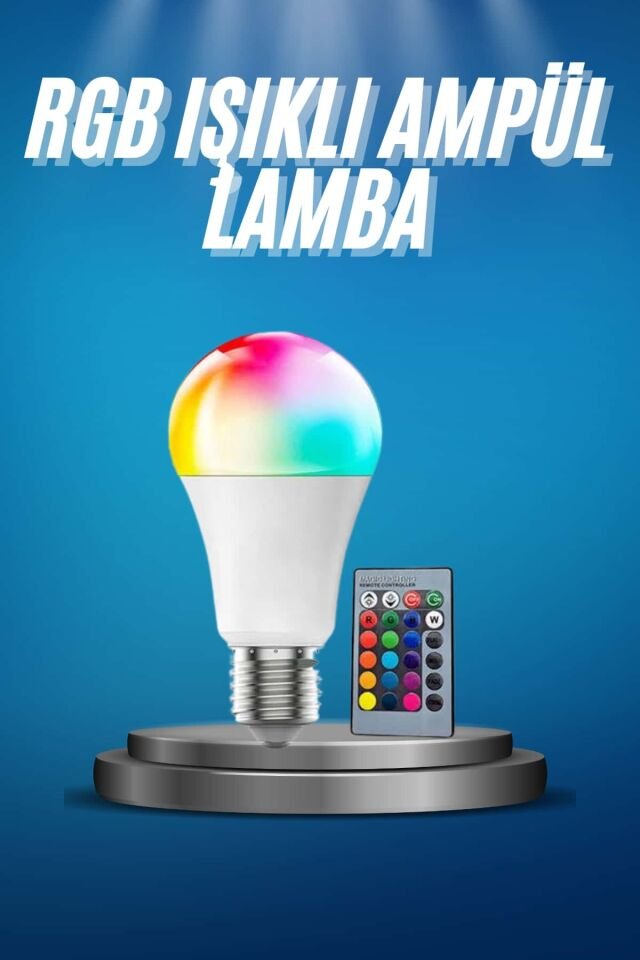 YamanHobi 10W E27 Renk Değiştiren LED Ampul Kumandalı 2000 Lümen
