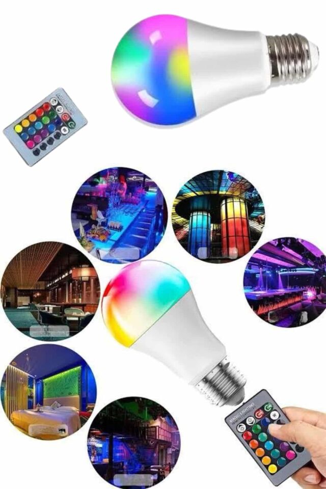 YamanHobi 10W E27 Renk Değiştiren LED Ampul Kumandalı 2000 Lümen