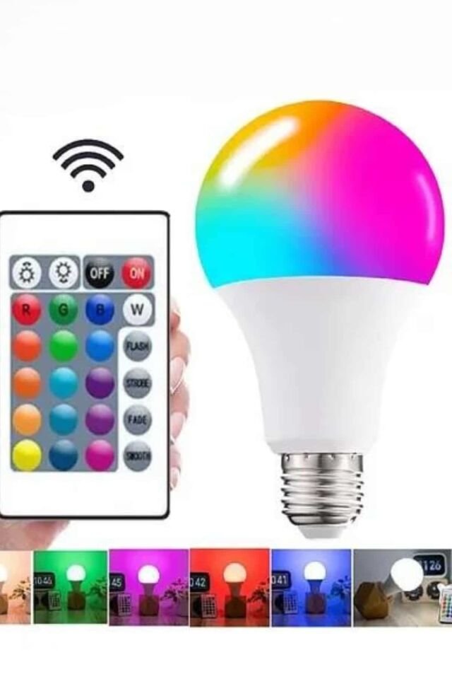 YamanHobi 10W E27 Renk Değiştiren LED Ampul Kumandalı 2000 Lümen