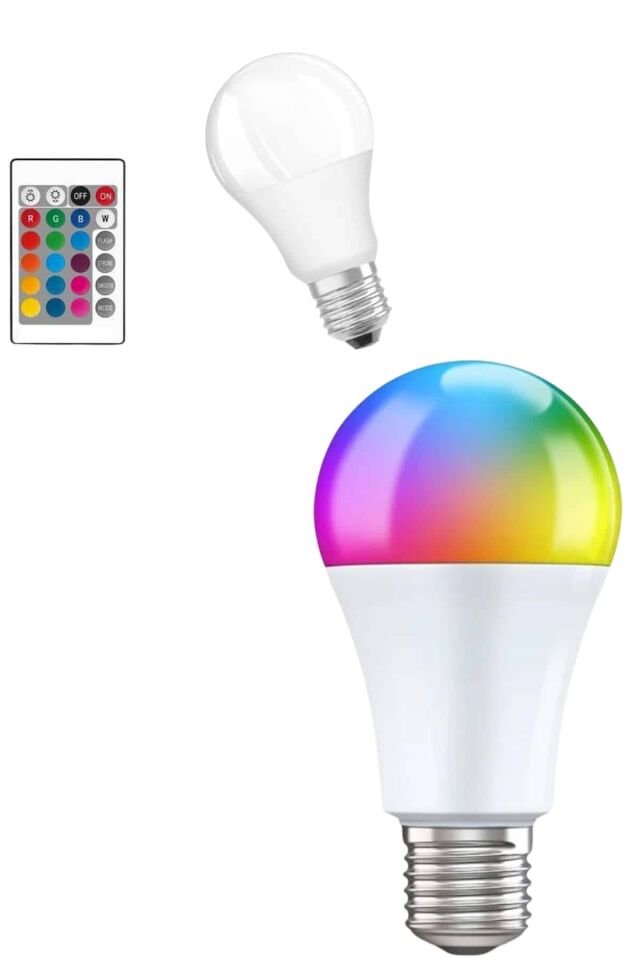 YamanHobi 10W E27 Renk Değiştiren LED Ampul Kumandalı 2000 Lümen