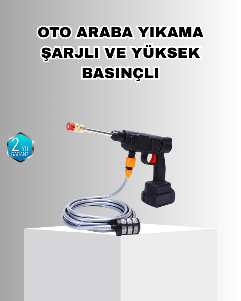 21V Akülü Basınçlı Yıkama Makinesi Çift Akülü ve Hızlı Şarj Özellikli - Lisinya