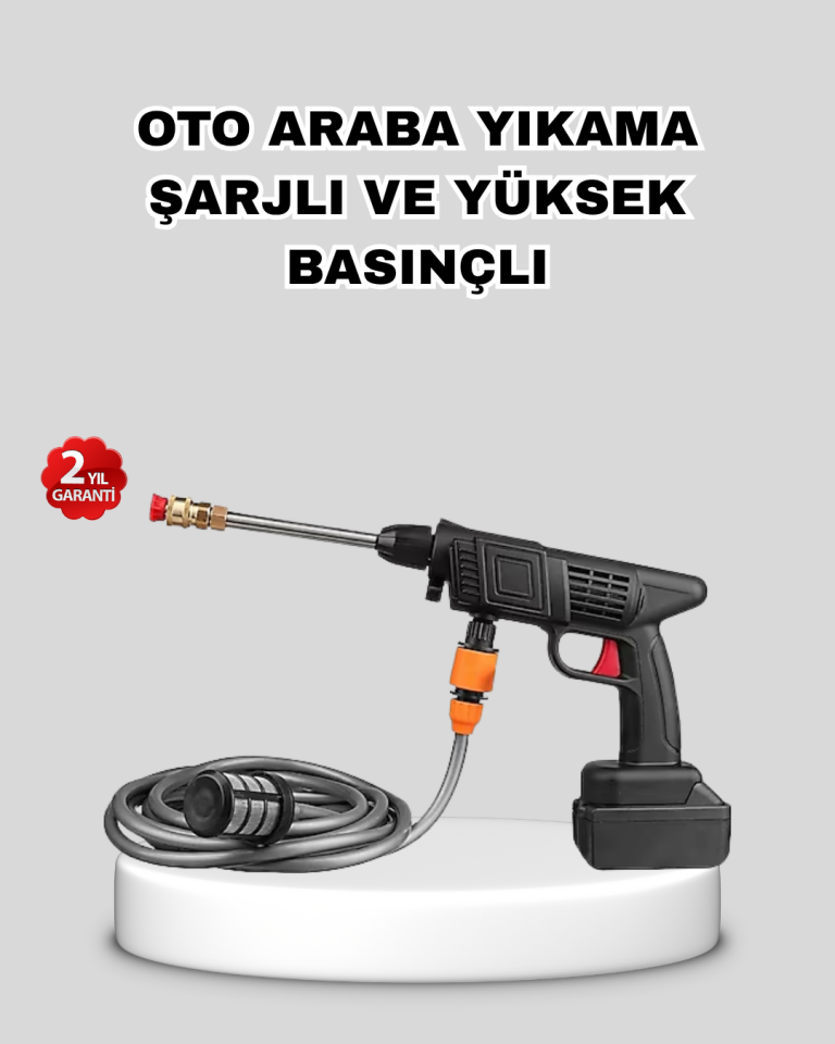 Akülü Araba Yıkama Makinesi 21V Güçlü Basınçlı ve Çift Akülü Taşınabilir - Lisinya