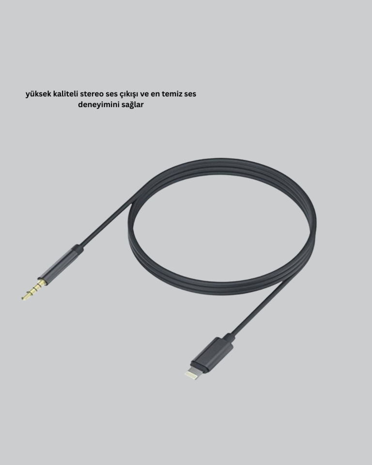 Lightning to 3.5mm Aux Ses Dönüştürücü Kablo 1 Metre Stereo Uyumlu - Lisinya