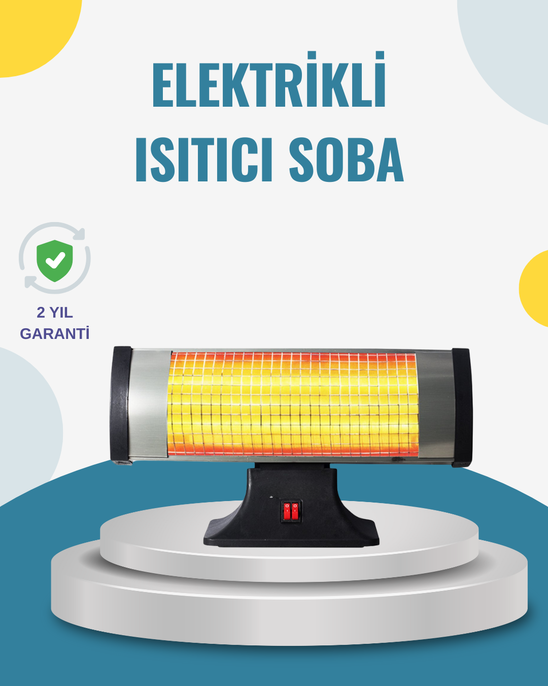Hızlı Isıtan Kızılötesi Isıtıcı 3 Kademe Ayarlı