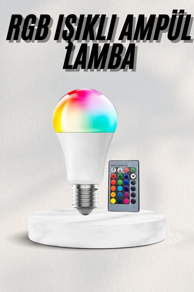 Akıllı RGB Led Ampul Led Uzaktan Kumandalı Renk Değiştiren Ampul - Lisinya