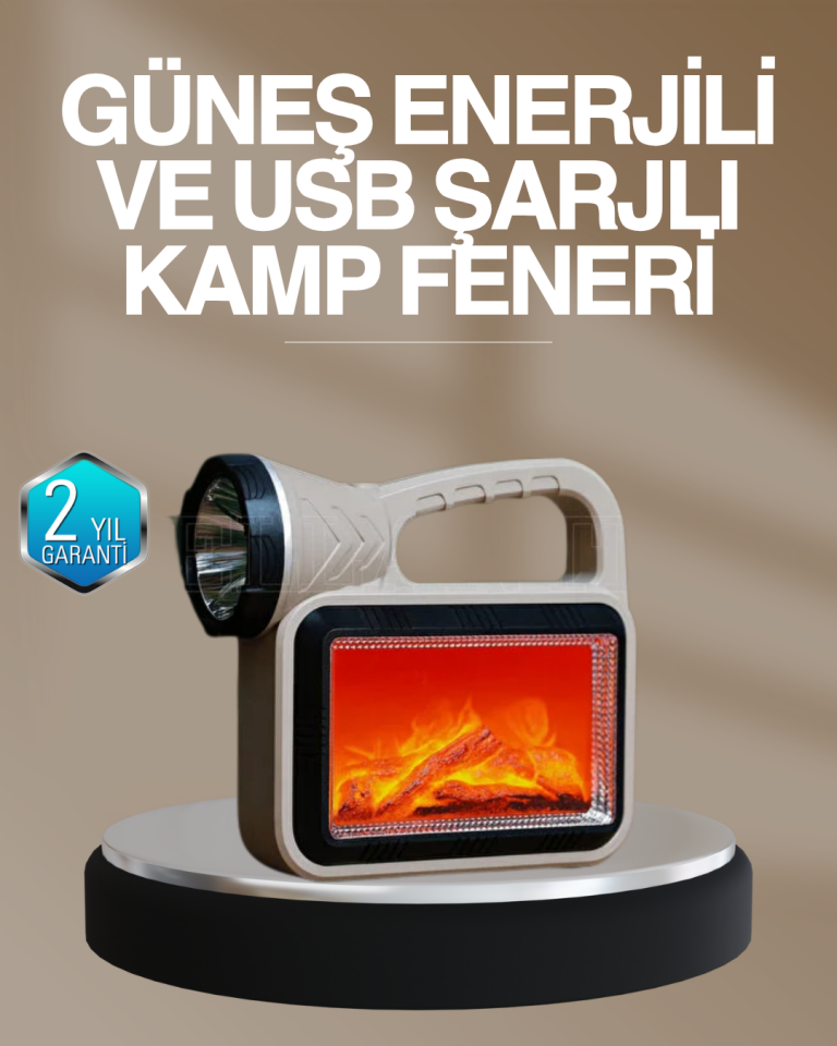YamanHobi Solar COB Alev Efektli Kamp ve Bahçe Lambası