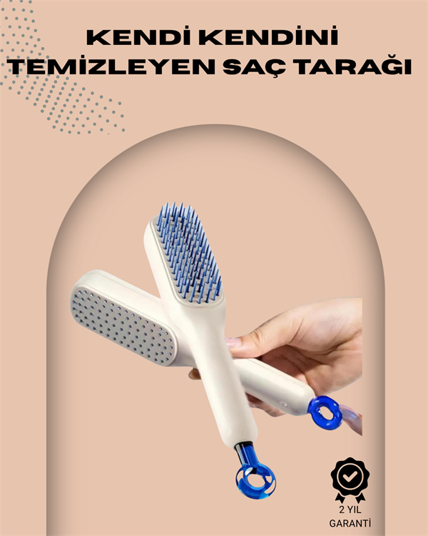 Otomatik Temizlenen Ergonomik Saç Tarağı – Masaj Başlıklı - Lisinya