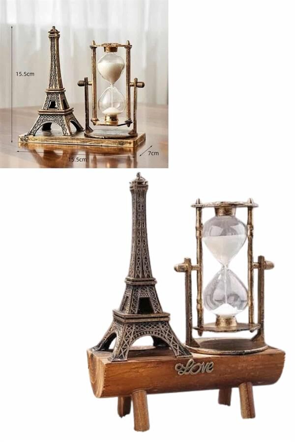 Paris Eyfel Kulesi Hediyelik Eyfel Retro Kum Saati Dekoratif Eşya - Lisinya