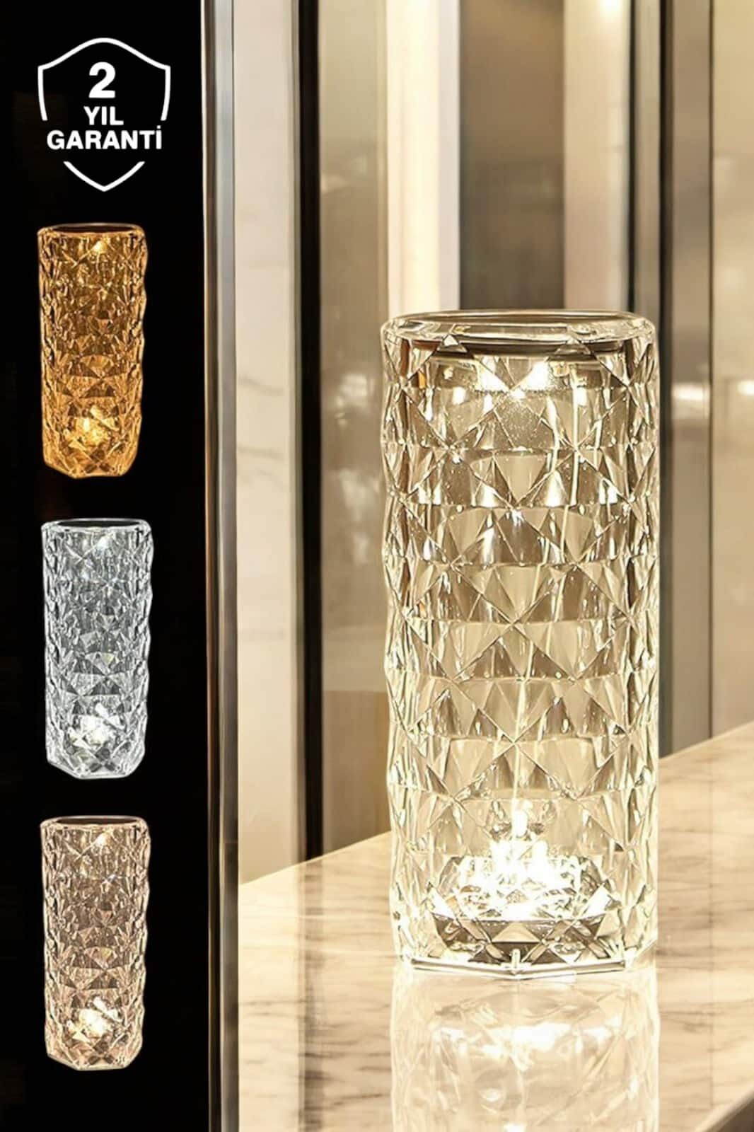 YamanHobi RGB Kristal Aydınlatma Lambası Uzaktan Kumandalı Gece Lambası