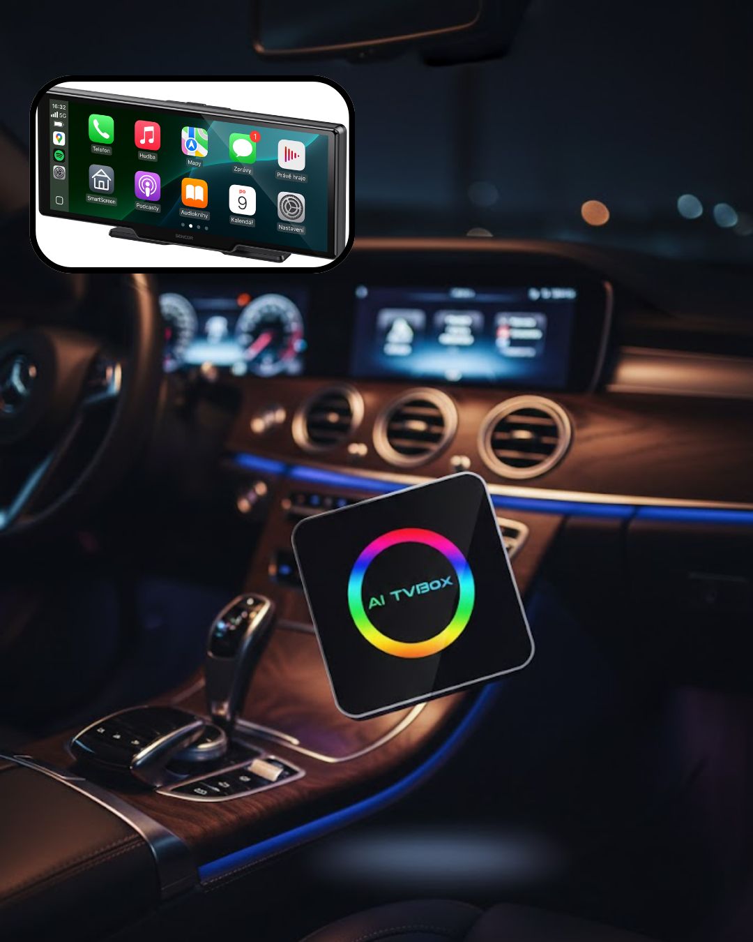 Araç İçin Kablosuz CarPlay Android Auto Multimedya Çözümü