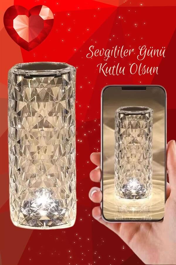 Sevgililer Gününe Özel Romantik Kristal Gece Lambası Sevgiliye Hediye - Lisinya