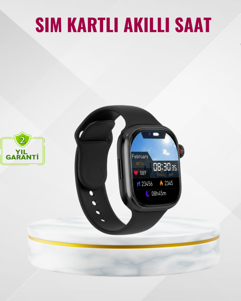 Uyku Takipli GPS’li SIM Kart Destekli Akıllı Saat