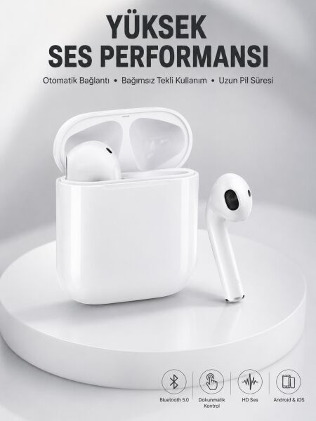 2. Nesil Bluetooth Android ve İOS Uyumlu Kablosuz Kulaklık Çağrı Cevaplama - Lisinya
