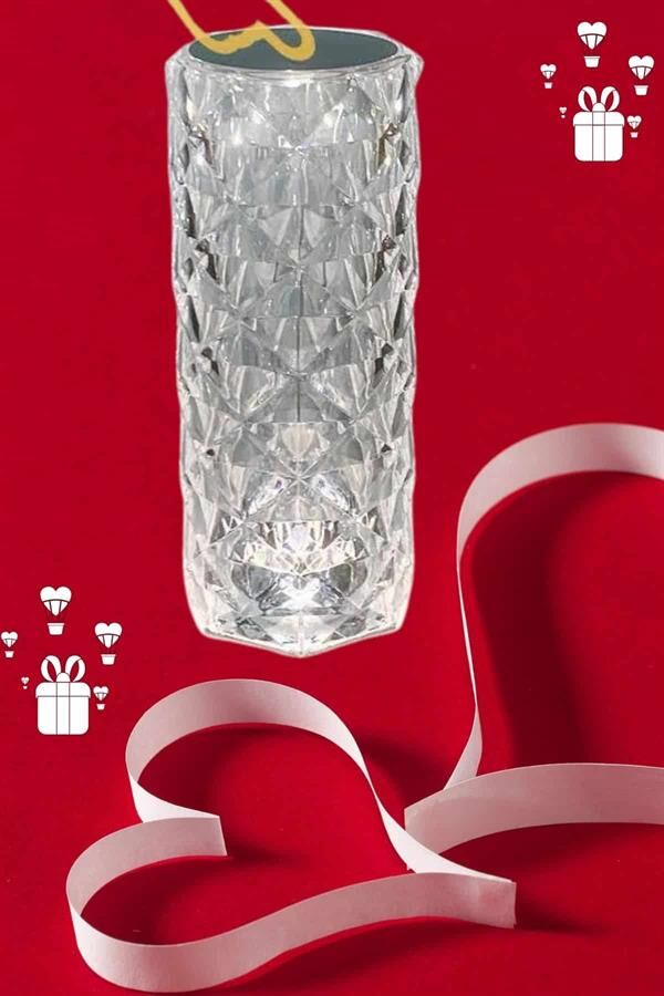Sevgililer Günü İçin Hediye Kristal Lamba Sevgiliye Hediye USB Şarjlı Gece Lambası - Lisinya