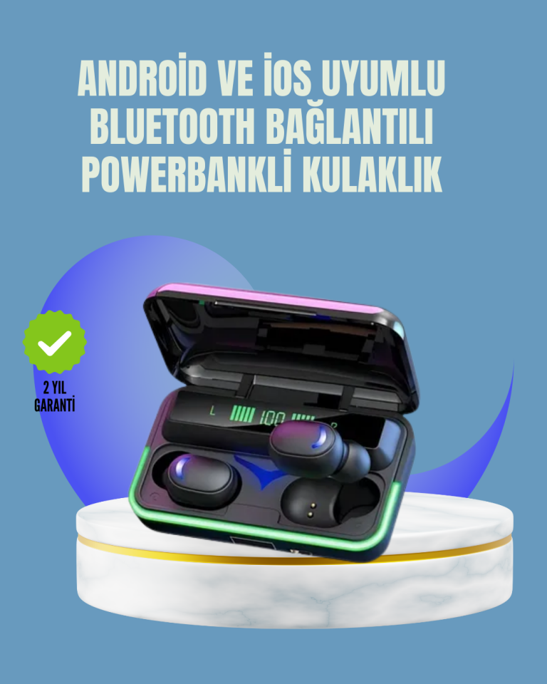 Uzun Pil Ömürlü E10 Powerbank Bluetooth Kulaklık LED Gösterge - Lisinya