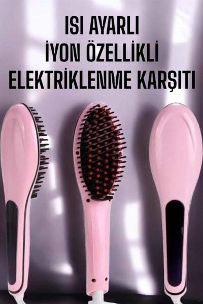 Saç Düzleştirici Tarak Isı Ayarlı Yıpranma Önleyici Düzleştirici Fön Tarak - Lisinya