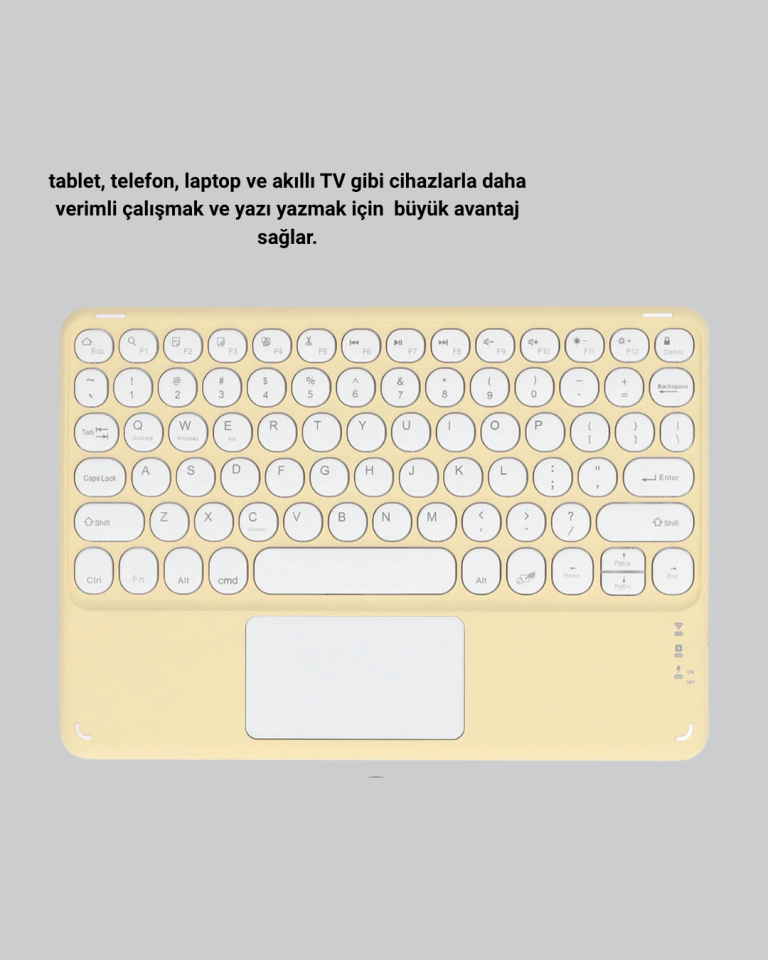 Kablosuz Bluetooth Klavye – Slim Taşınabilir Tasarım - YamanHobi